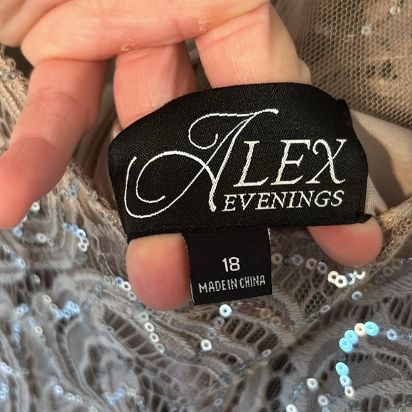 Alex Evenings Satin High Low Ballgown Dress with Pockets - Picture 5 of 9